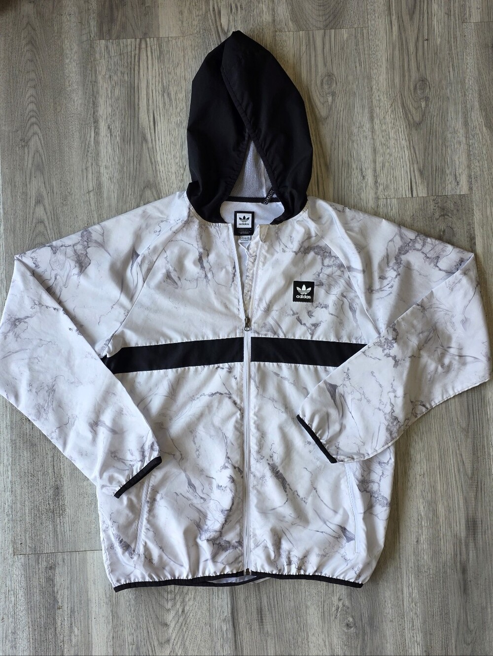 Adidas Originals Men’s Large Marble Print Windbreaker